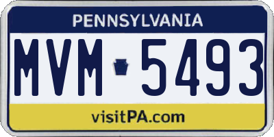 PA license plate MVM5493