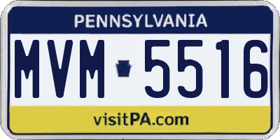 PA license plate MVM5516