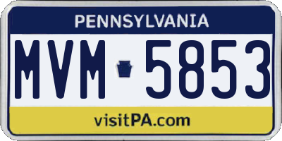 PA license plate MVM5853
