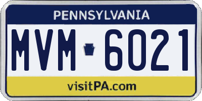 PA license plate MVM6021