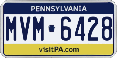 PA license plate MVM6428