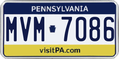 PA license plate MVM7086