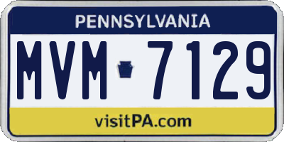 PA license plate MVM7129