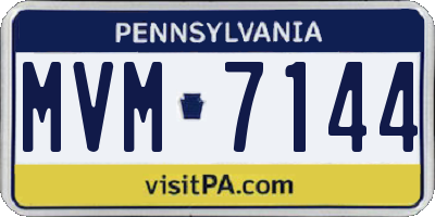 PA license plate MVM7144