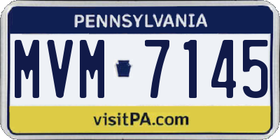 PA license plate MVM7145