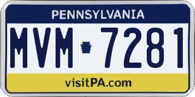 PA license plate MVM7281