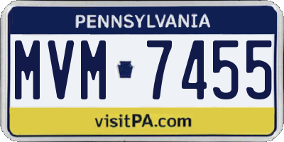 PA license plate MVM7455