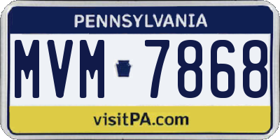 PA license plate MVM7868