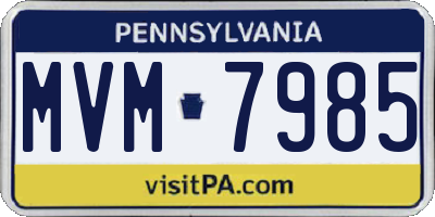 PA license plate MVM7985
