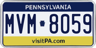PA license plate MVM8059