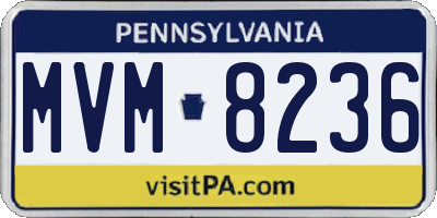 PA license plate MVM8236