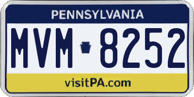 PA license plate MVM8252