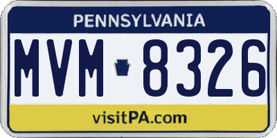 PA license plate MVM8326