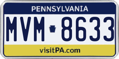 PA license plate MVM8633
