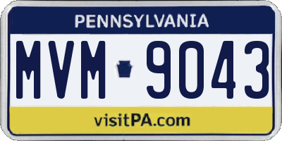 PA license plate MVM9043