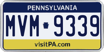 PA license plate MVM9339