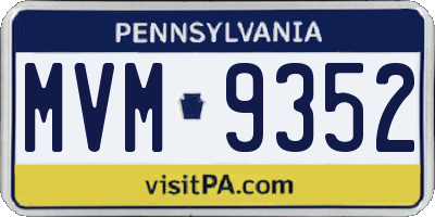 PA license plate MVM9352