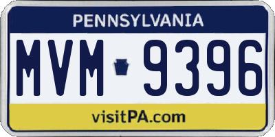 PA license plate MVM9396