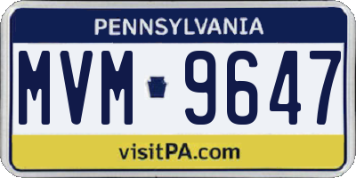PA license plate MVM9647