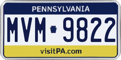 PA license plate MVM9822