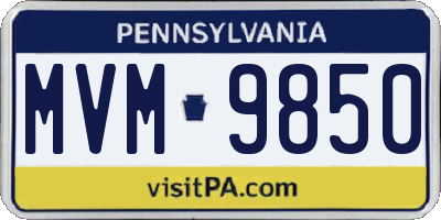 PA license plate MVM9850