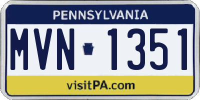 PA license plate MVN1351