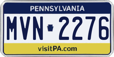 PA license plate MVN2276