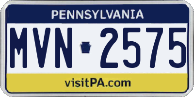 PA license plate MVN2575