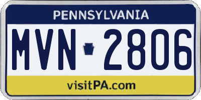 PA license plate MVN2806