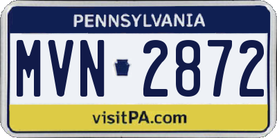 PA license plate MVN2872