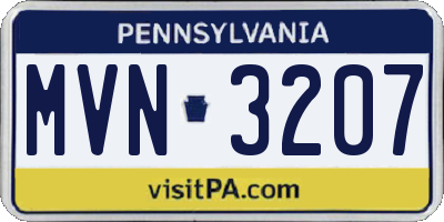 PA license plate MVN3207