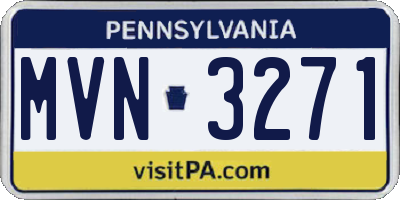 PA license plate MVN3271