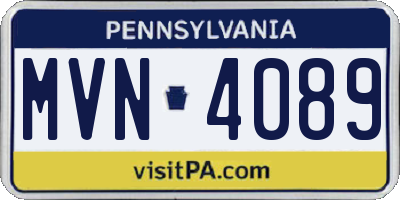 PA license plate MVN4089