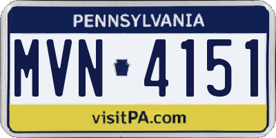 PA license plate MVN4151