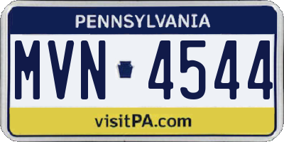 PA license plate MVN4544