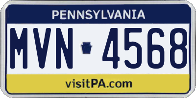 PA license plate MVN4568