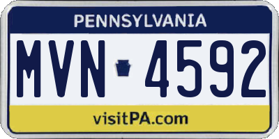 PA license plate MVN4592