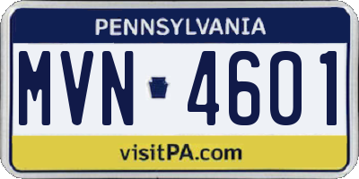 PA license plate MVN4601