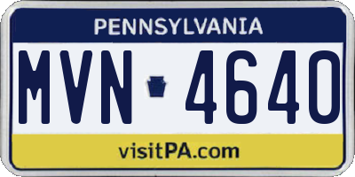 PA license plate MVN4640