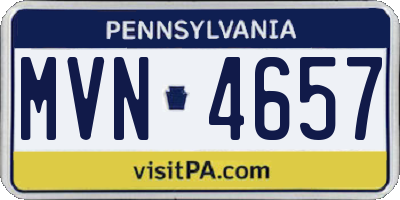 PA license plate MVN4657