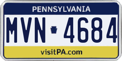 PA license plate MVN4684