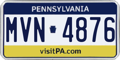 PA license plate MVN4876