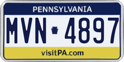 PA license plate MVN4897