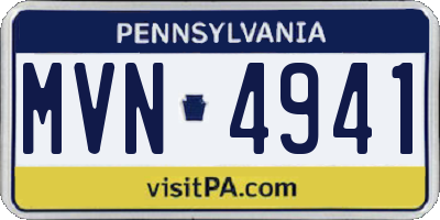 PA license plate MVN4941