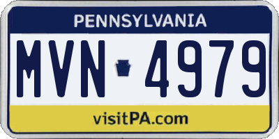 PA license plate MVN4979