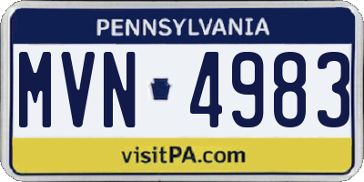 PA license plate MVN4983