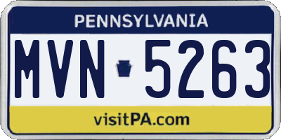 PA license plate MVN5263