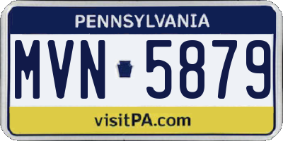 PA license plate MVN5879