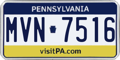 PA license plate MVN7516