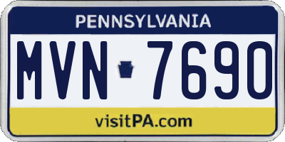 PA license plate MVN7690